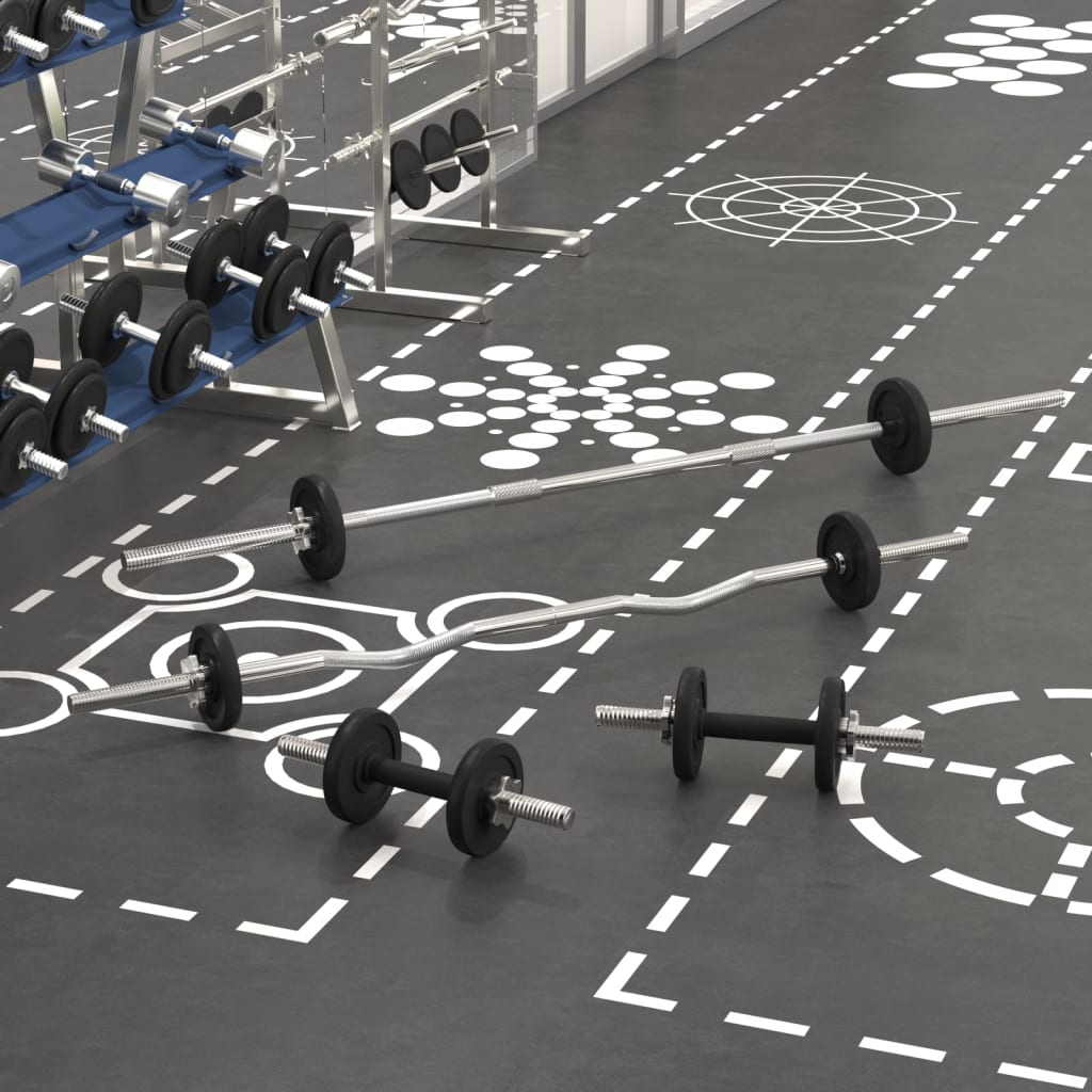 Berkfield Barbell and Dumbbell Set 30 kg Cast Iron