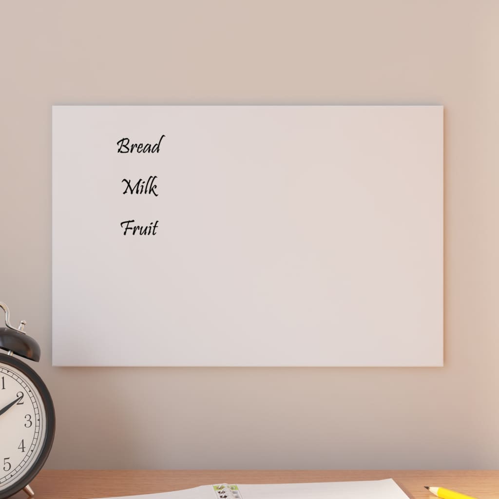Berkfield Wall-mounted Magnetic Board White 30x20 cm Tempered Glass