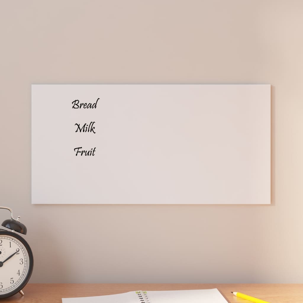 Berkfield Wall-mounted Magnetic Board White 40x20 cm Tempered Glass