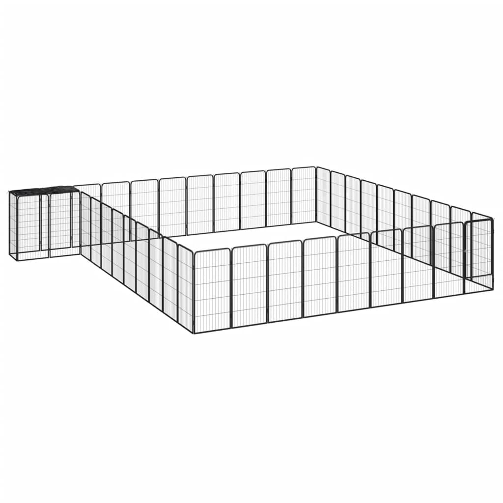Berkfield 42-Panel Dog Playpen Black 50x100 cm Powder-coated Steel
