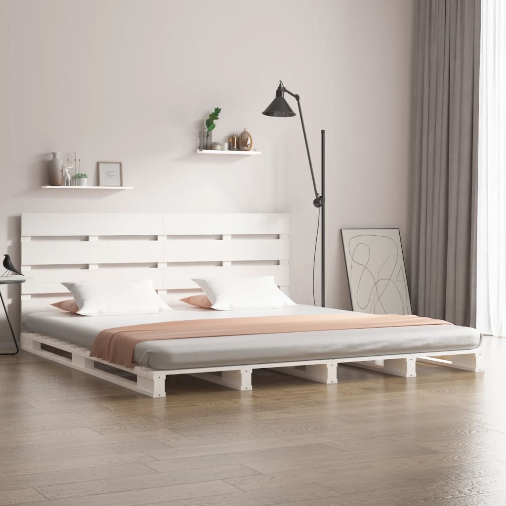Berkfield Bed Frame White 150x200 cm Solid Wood Pine King Size