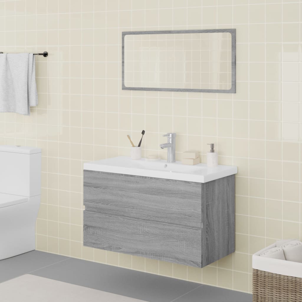 Berkfield Bathroom Furniture Set Grey Sonoma Engineered Wood