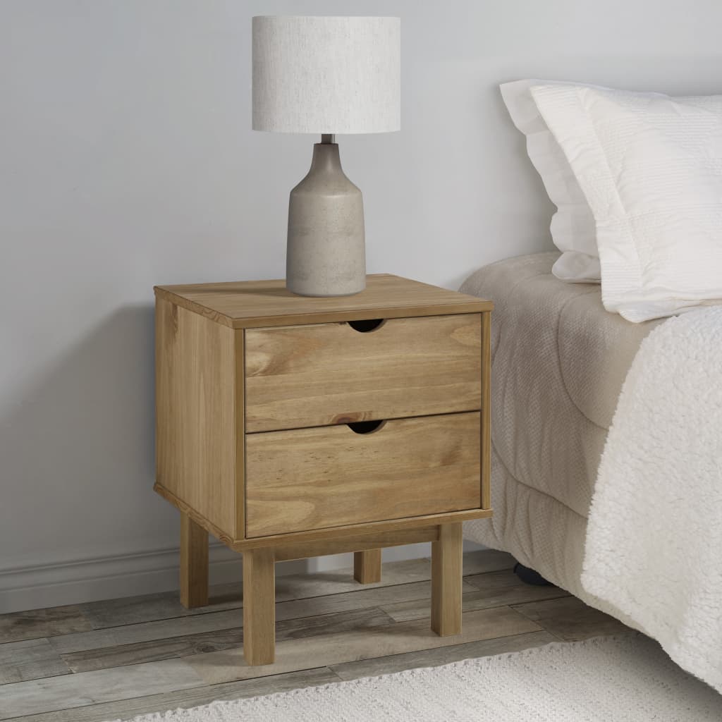 Berkfield Bedside Cabinet OTTA 46x39.5x57 cm Solid Wood Pine