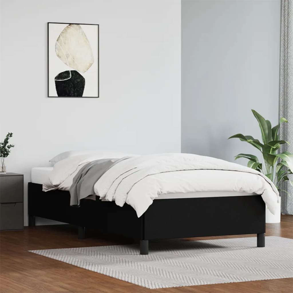 Berkfield Bed Frame Black 90x190 cm 3FT Single Faux Leather