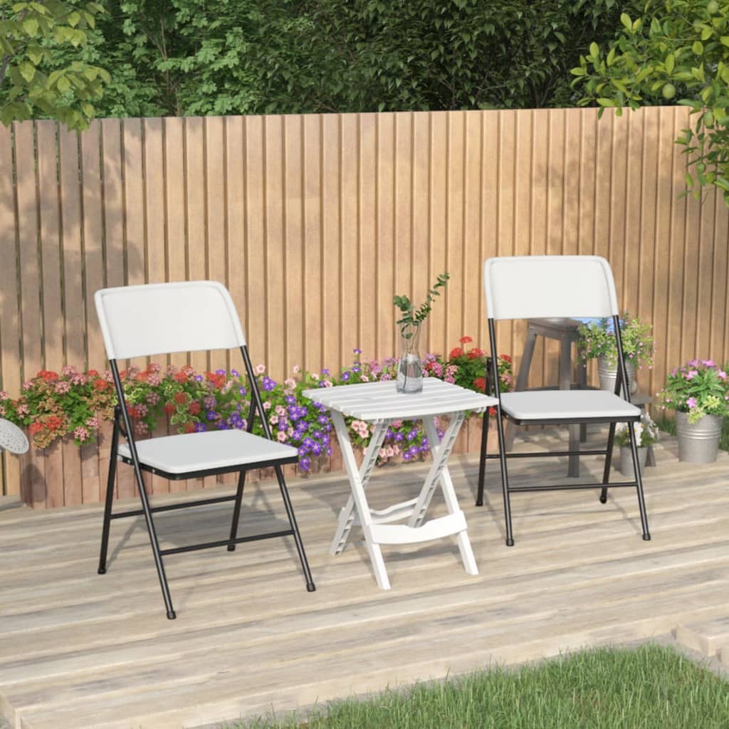 Berkfield 3 Piece Garden Dining Set White Polypropylene&HDPE