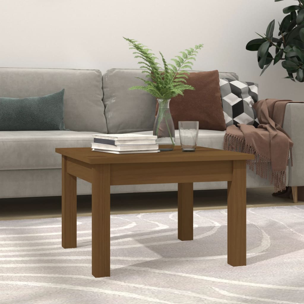 Berkfield Coffee Table Honey Brown 45x45x30 cm Solid Wood Pine