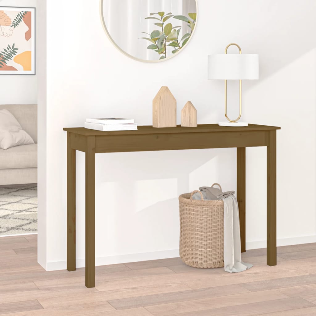 Berkfield Console Table Honey Brown 110x40x75 cm Solid Wood Pine