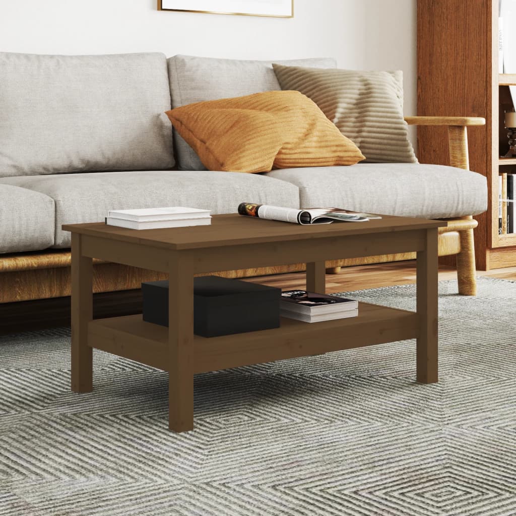Berkfield Coffee Table Honey Brown 80x50x40 cm Solid Wood Pine