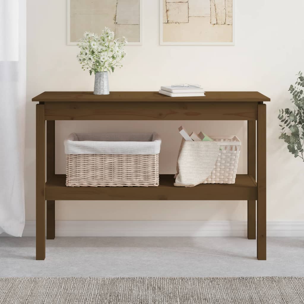 Berkfield Console Table Honey Brown 110x40x75 cm Solid Wood Pine