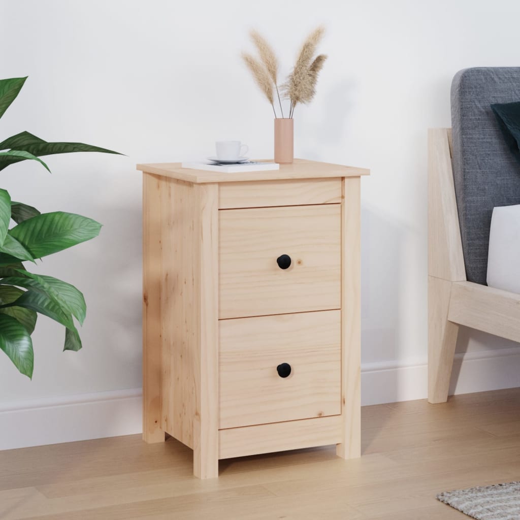Berkfield Bedside Cabinet 40x35x61.5 cm Solid Wood Pine