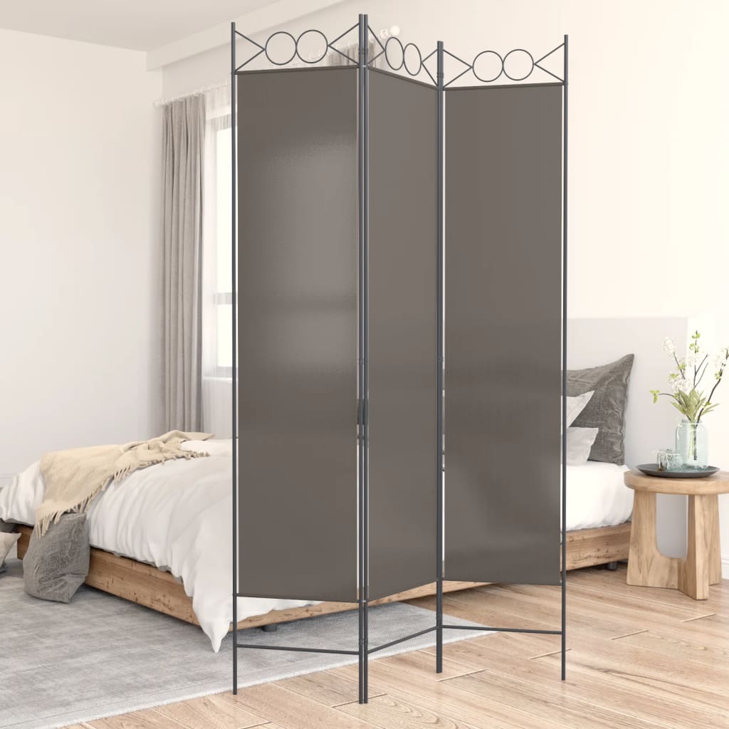 Berkfield 3-Panel Room Divider Anthracite 120x200 cm Fabric