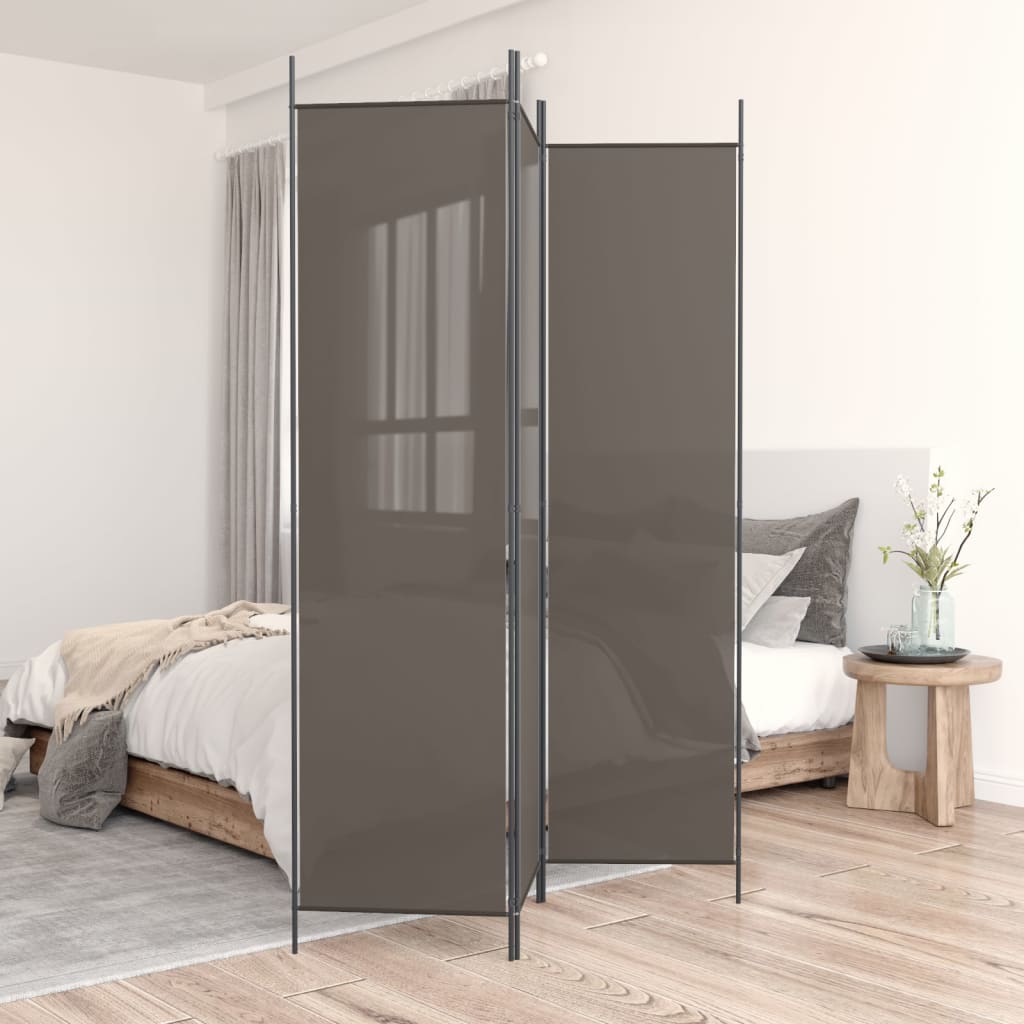 Berkfield 3-Panel Room Divider Anthracite 150x220 cm Fabric