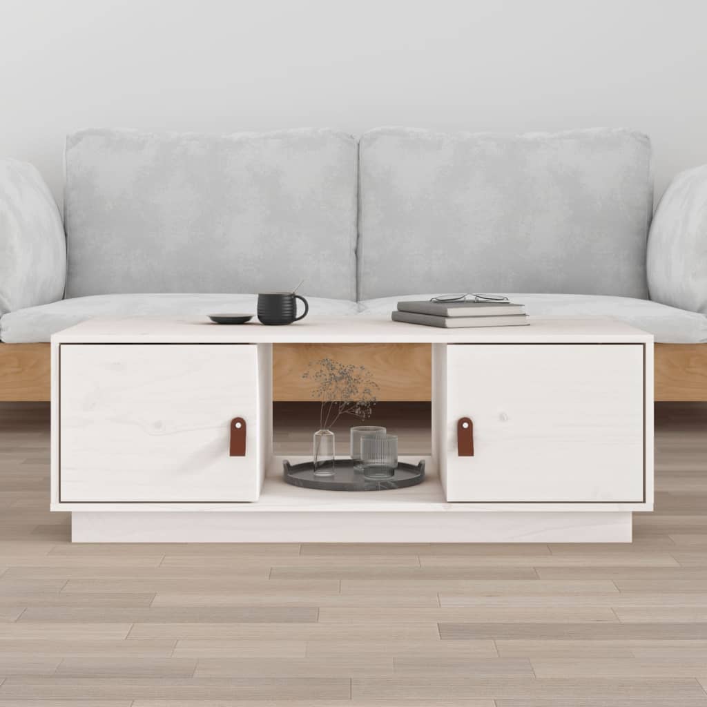 Berkfield Coffee Table White 100x50x35 cm Solid Wood Pine