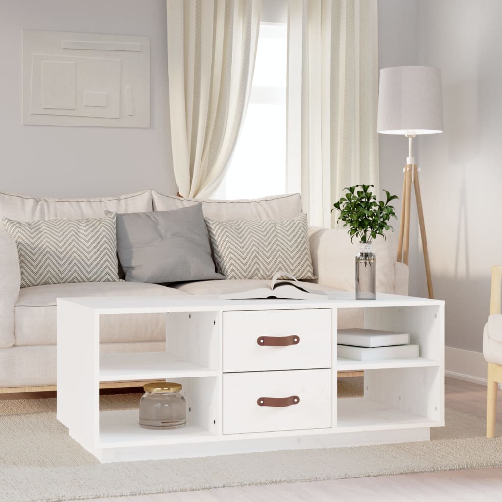 Berkfield Coffee Table White 100x50x41 cm Solid Wood Pine