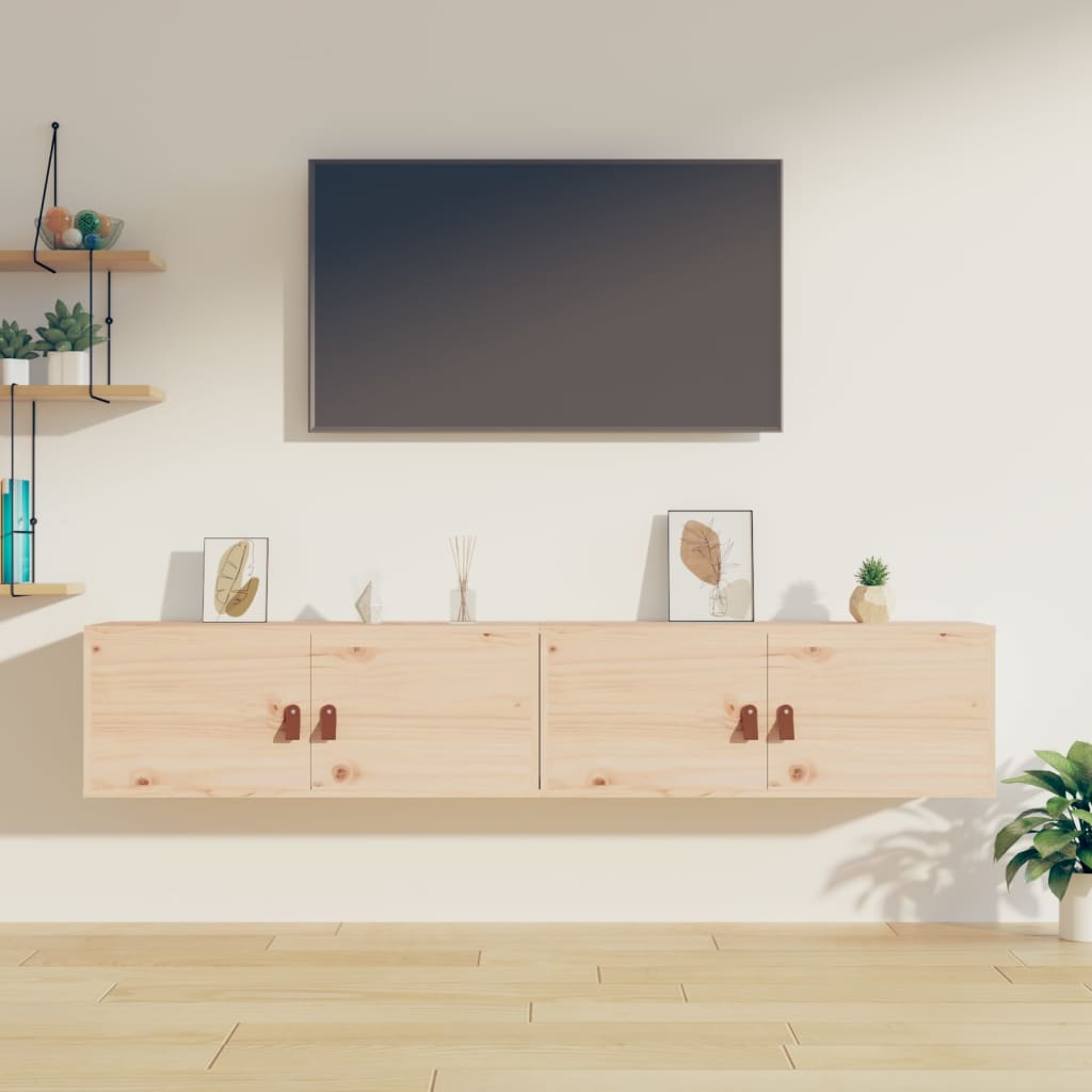 Berkfield Wall Cabinets 2 pcs 80x30x30 cm Solid Wood Pine