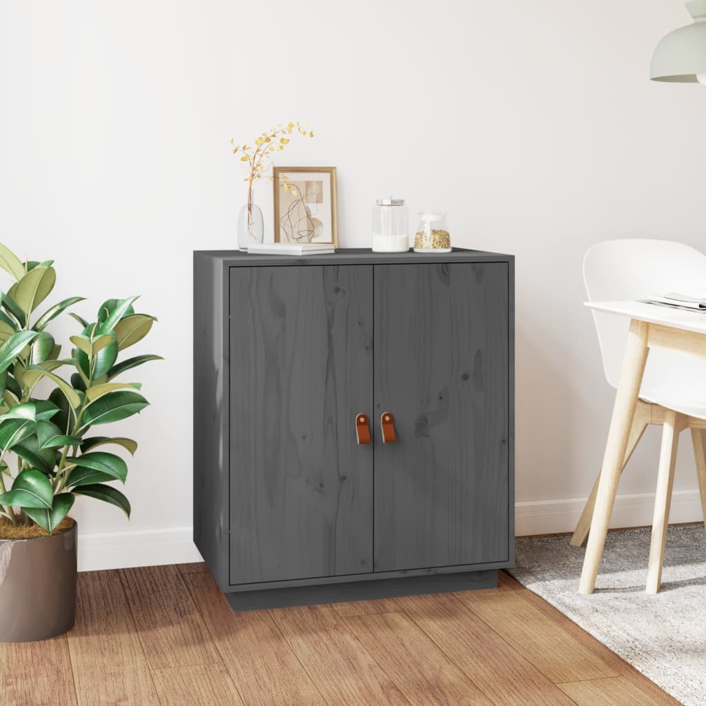 Berkfield Sideboard Grey 65,5x40x75 cm Solid Wood Pine