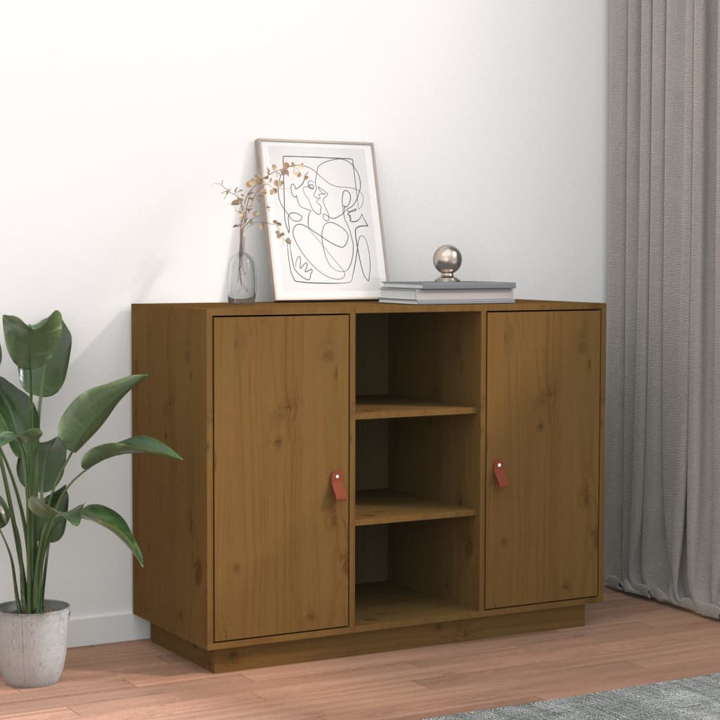 Berkfield Sideboard Honey Brown 100x40x75 cm Solid Wood Pine