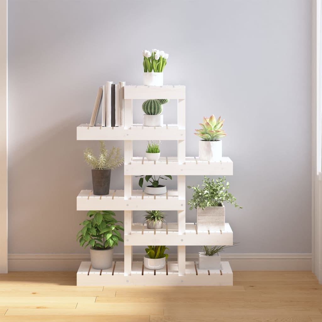 white wooden plant stand indoor Berkfield Plant Stand White 85x25x109.5 cm Solid Wood Pine – Berkfield Home