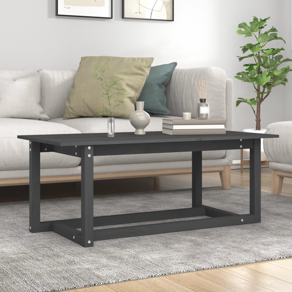 Berkfield Coffee Table Grey 110x55x45 cm Solid Wood Pine