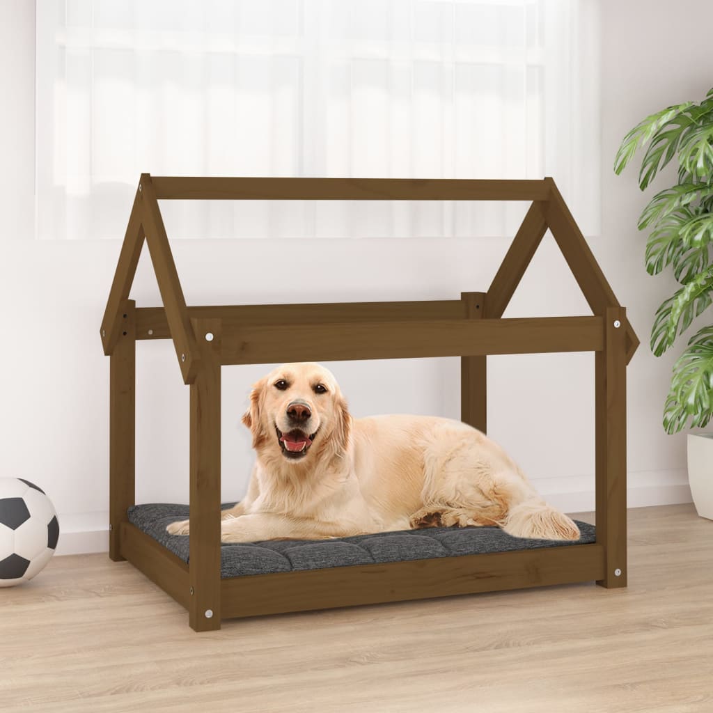 Berkfield Dog Bed Honey Brown 81x60x70 cm Solid Wood Pine
