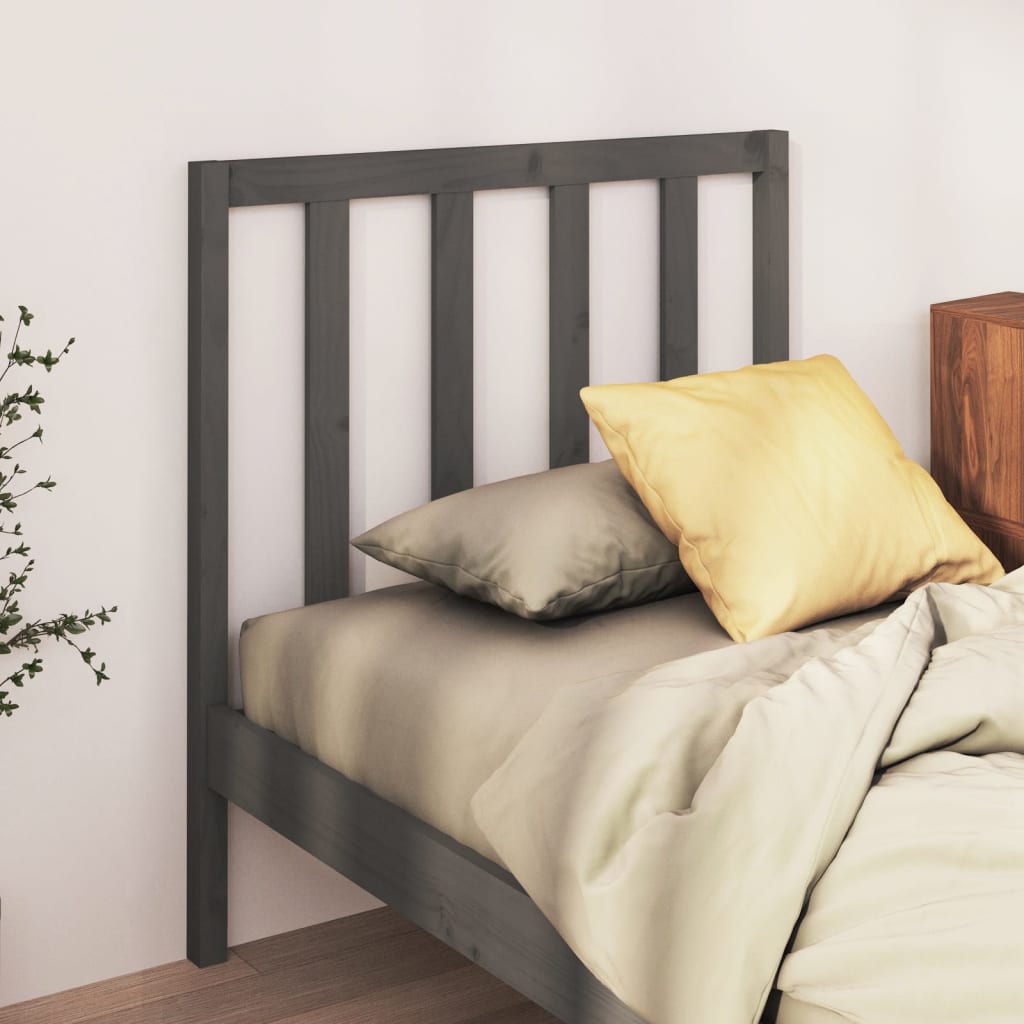 Berkfield Bed Headboard Grey 95x4x100 cm Solid Wood Pine