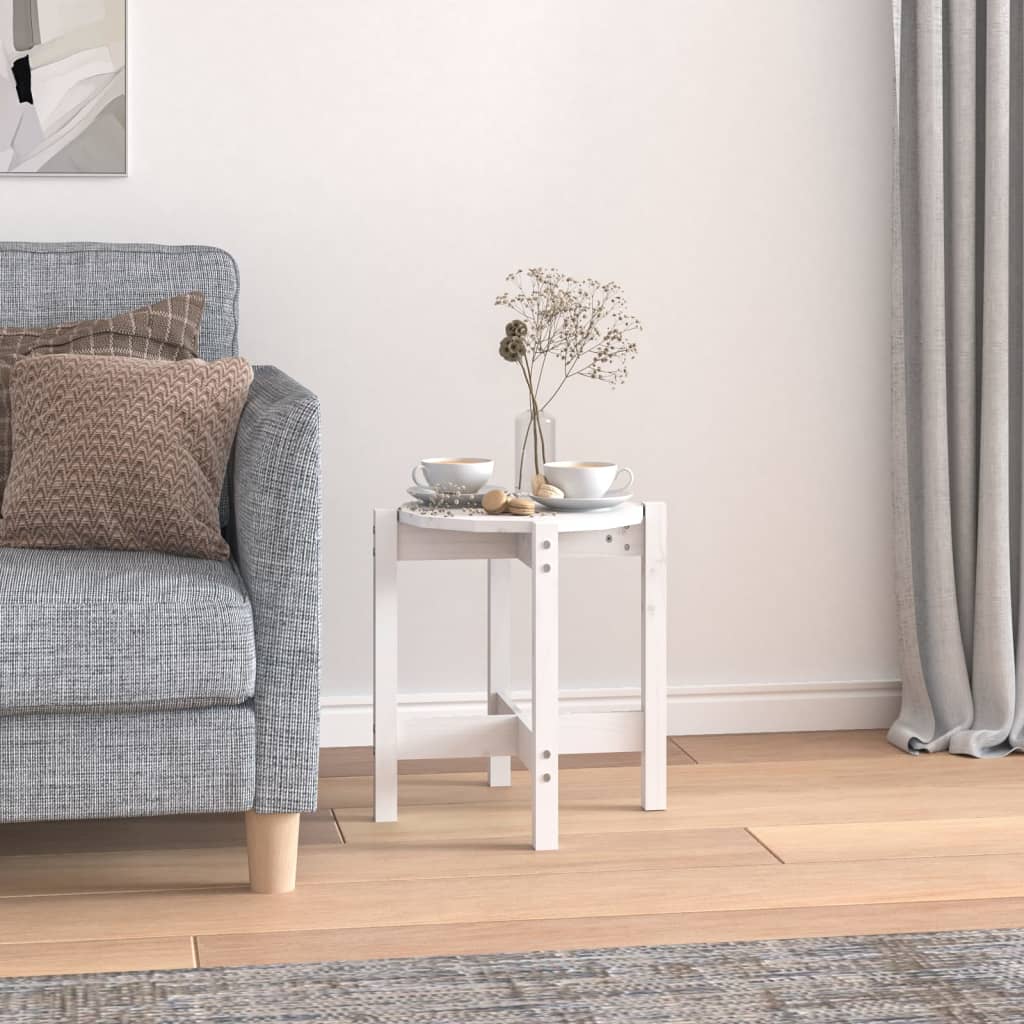 Berkfield Coffee Table White �_�”�_ 42.5x45 cm Solid Wood Pine