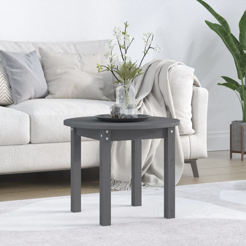 Berkfield Coffee Table Grey �_�”�_ 55x45 cm Solid Wood Pine