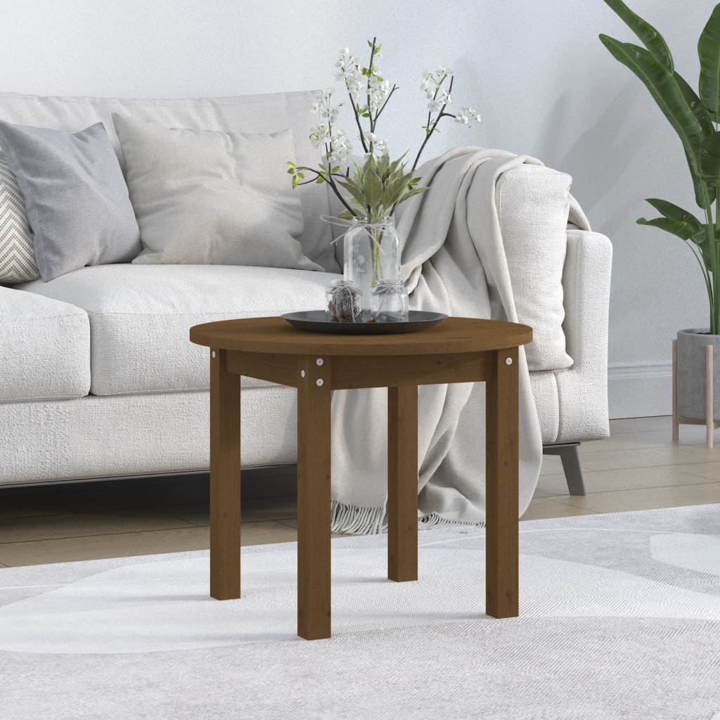 Berkfield Coffee Table Honey Brown �_�”�_ 55x45 cm Solid Wood Pine