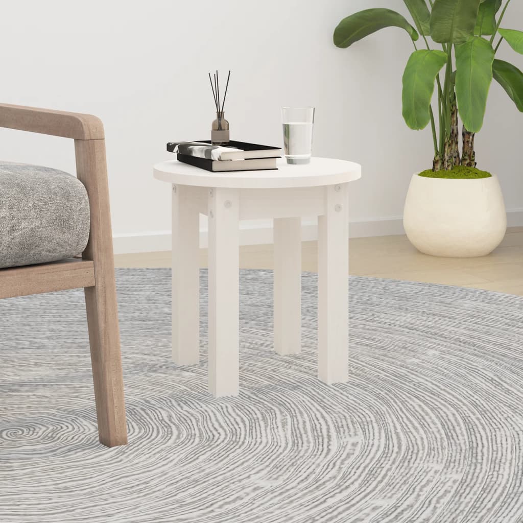 Berkfield Coffee Table White �_�”�_ 35x35 cm Solid Wood Pine