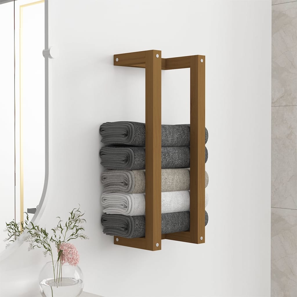 Berkfield Towel Rack Honey Brown 23x18x60 cm Solid Wood Pine