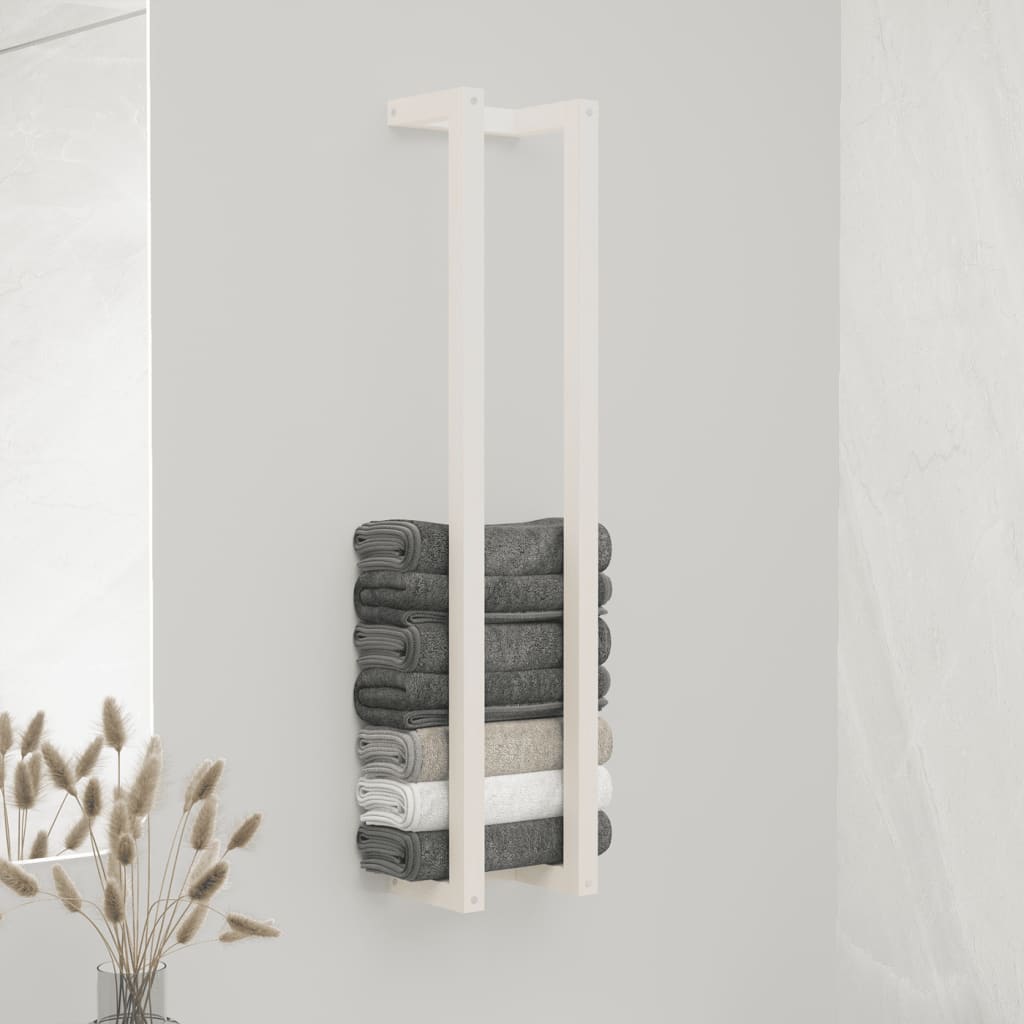 Berkfield Towel Rack White 23x18x110 cm Solid Wood Pine