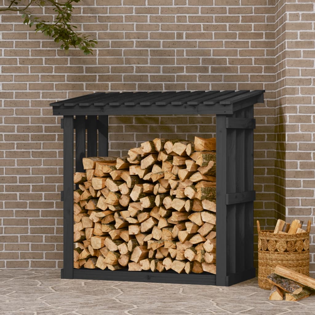 Berkfield Firewood Rack Grey 108x64.5x109 cm Solid Wood Pine