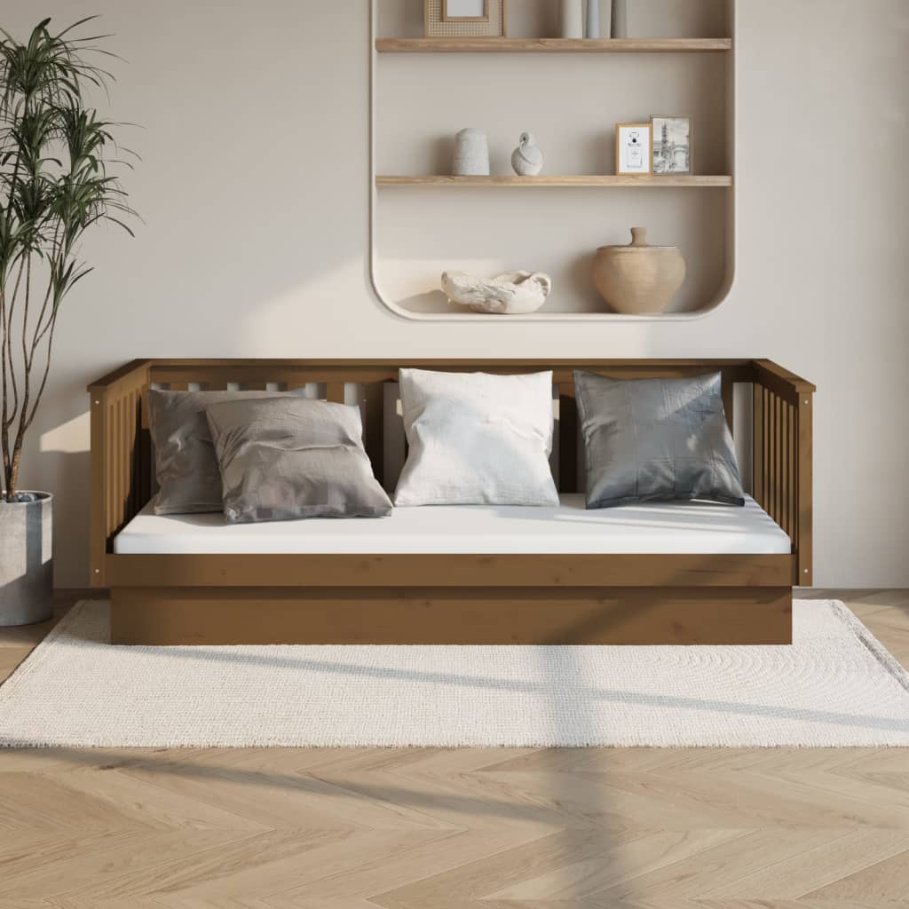 Berkfield Day Bed Honey Brown 90x200 cm Solid Wood Pine