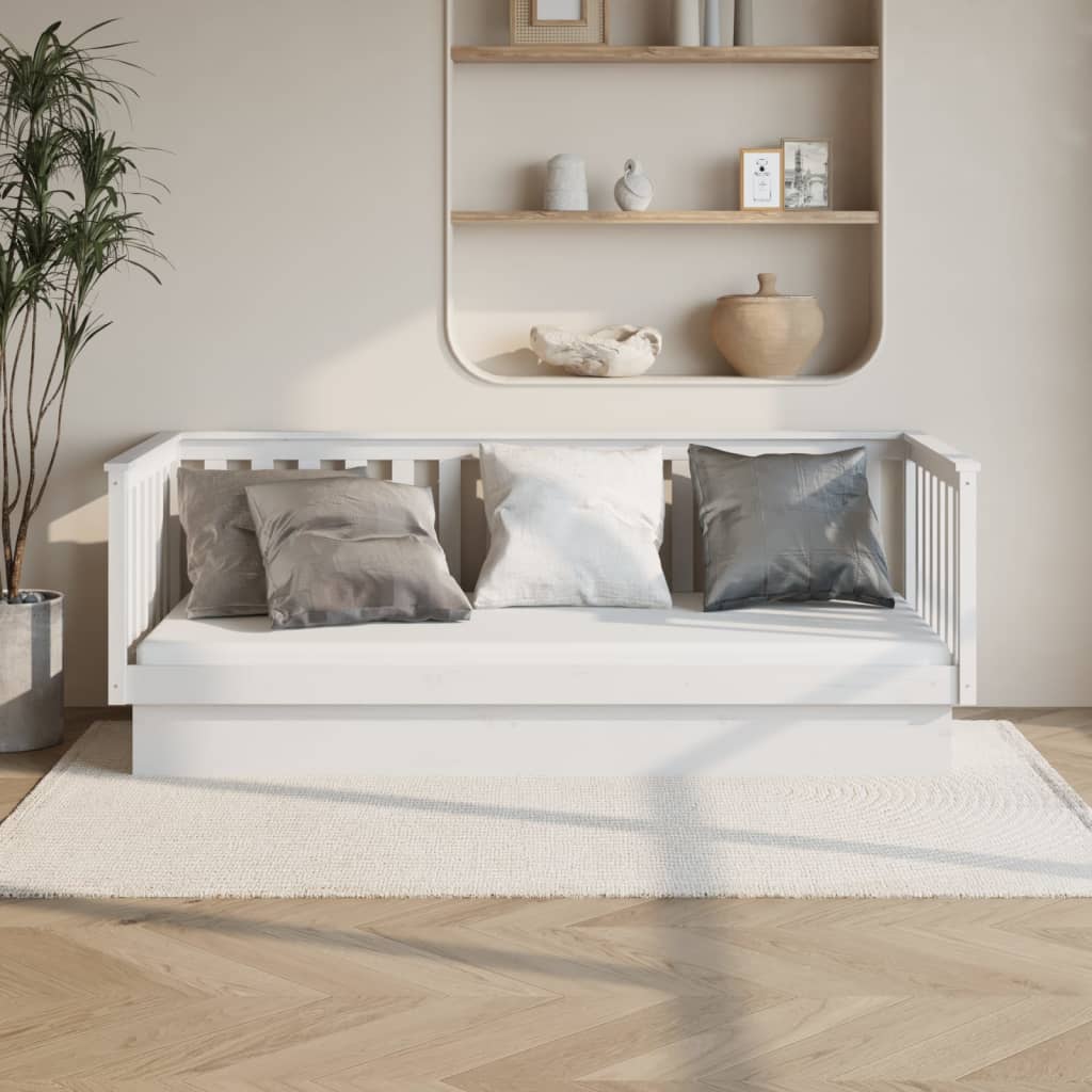 Berkfield Day Bed White 100x200 cm Solid Wood Pine
