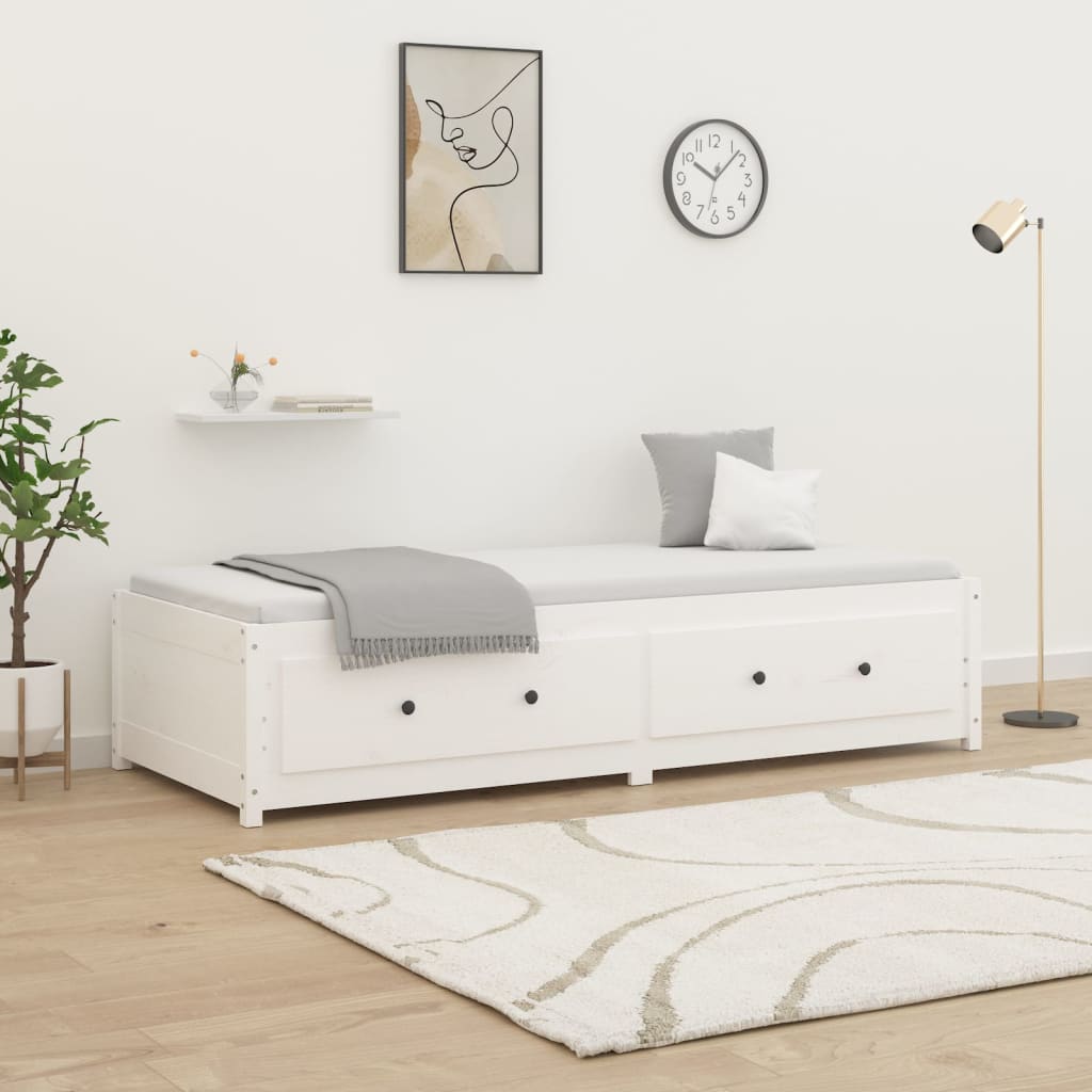 Berkfield Day Bed White 90x190 cm Single Solid Wood Pine