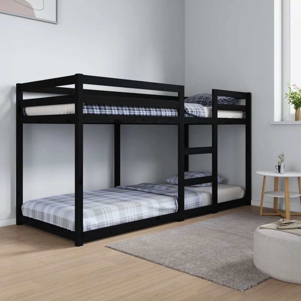 Berkfield Bunk Bed Black 80x200 cm Solid Wood Pine