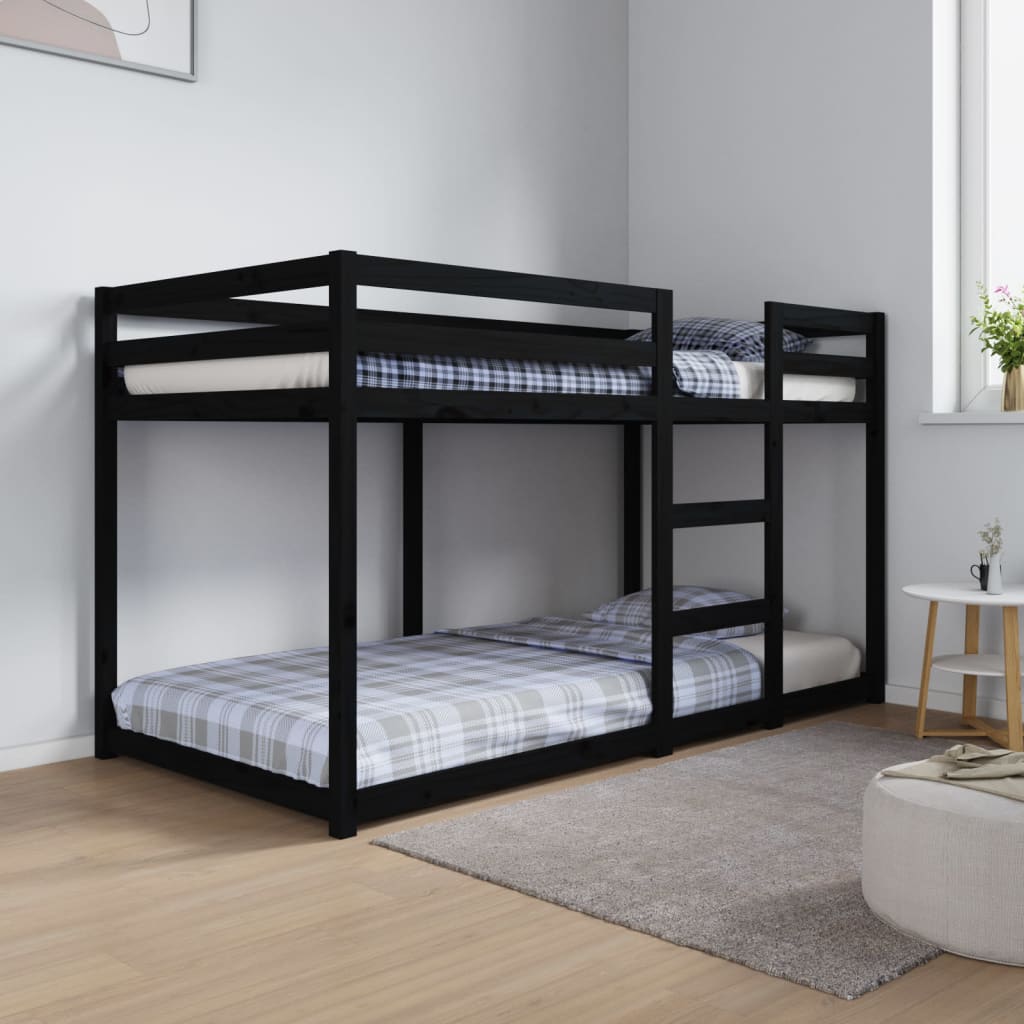 Berkfield Bunk Bed Black 90x190 cm Solid Wood Pine