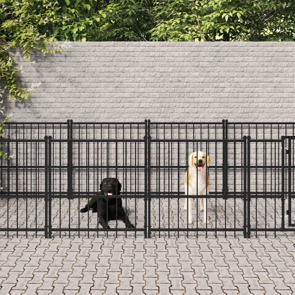 Berkfield Outdoor Dog Kennel Steel 7.51 m�__