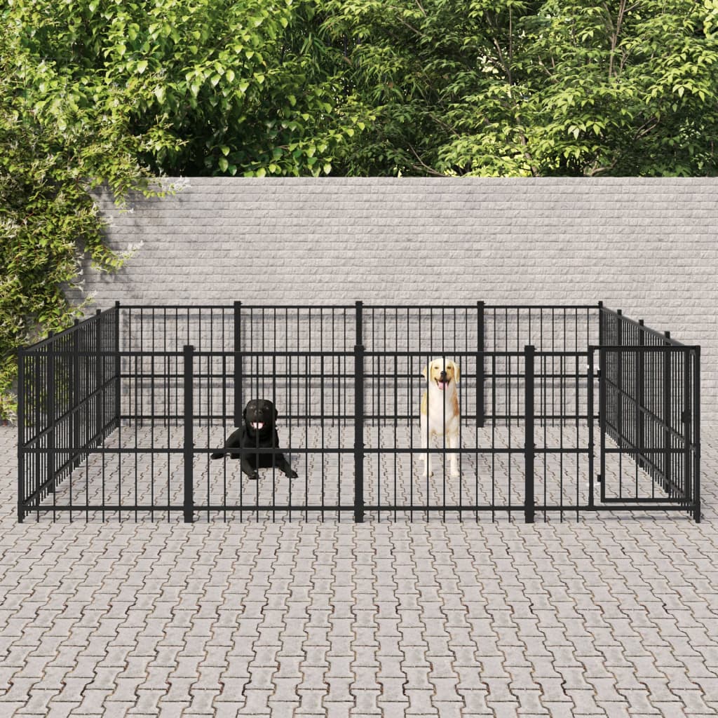Berkfield Outdoor Dog Kennel Steel 15.05 m�__