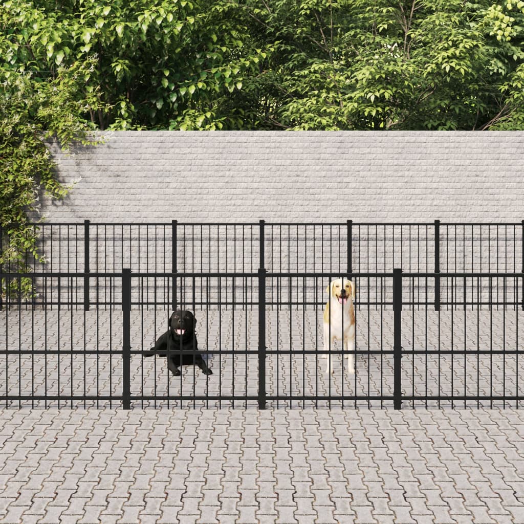 Berkfield Outdoor Dog Kennel Steel 47.05 m�__