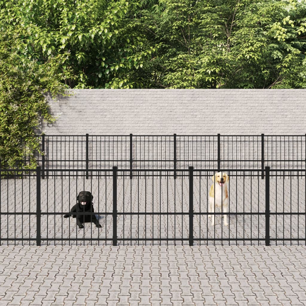 Berkfield Outdoor Dog Kennel Steel 52.69 m�__