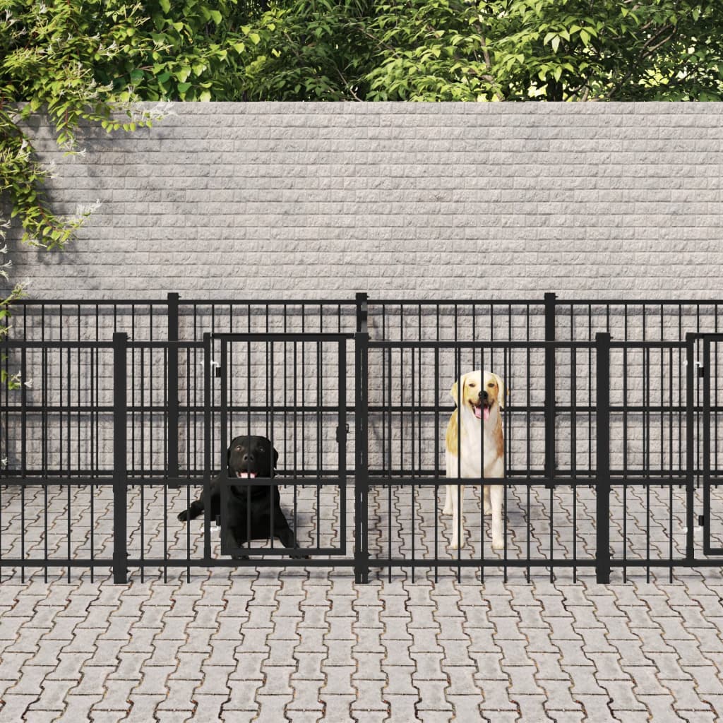 Berkfield Outdoor Dog Kennel Steel 15.02 m�__