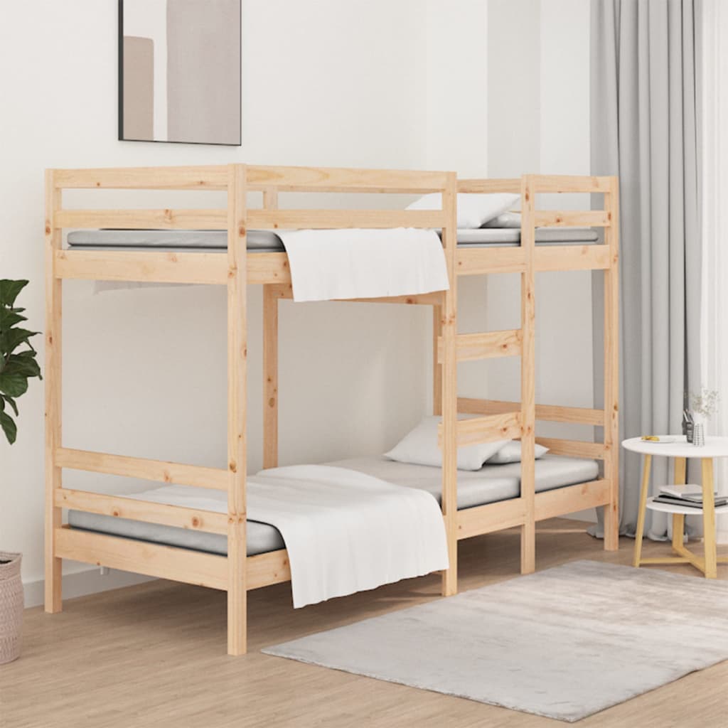 Berkfield Bunk Bed 75x190 cm 2FT6 Small Single Solid Wood Pine