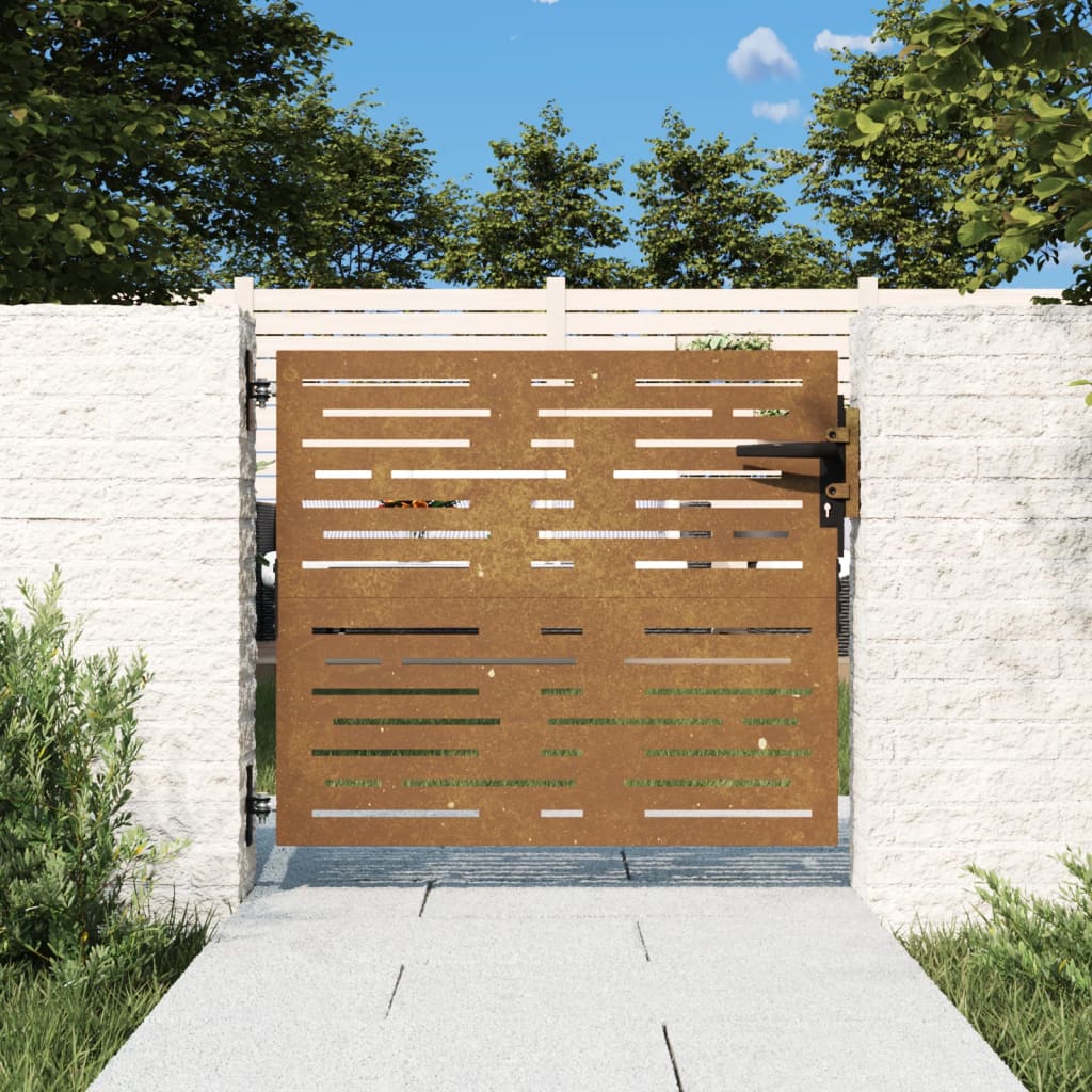 Berkfield Garden Gate 85x100 cm Corten Steel Square Design