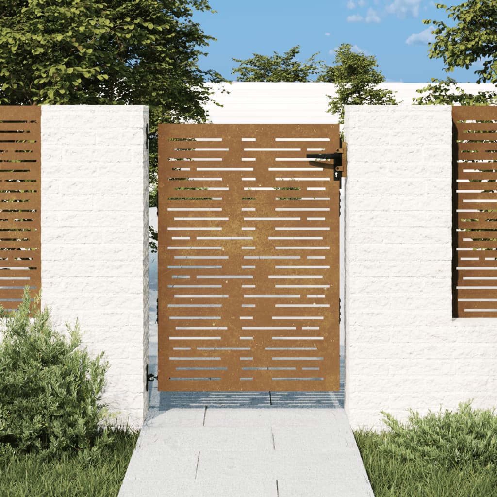 Berkfield Garden Gate 85x150 cm Corten Steel Square Design