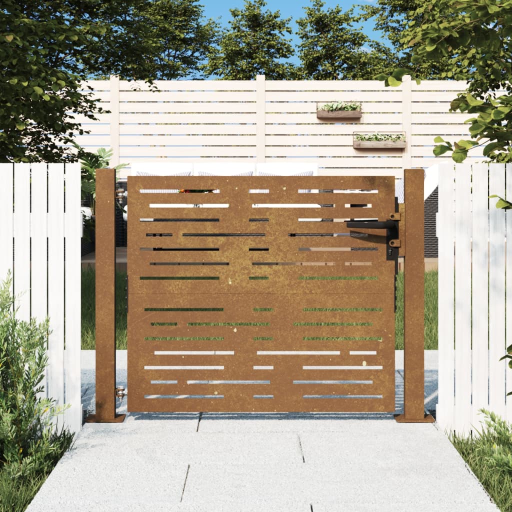 Berkfield Garden Gate 105x105 cm Corten Steel Square Design