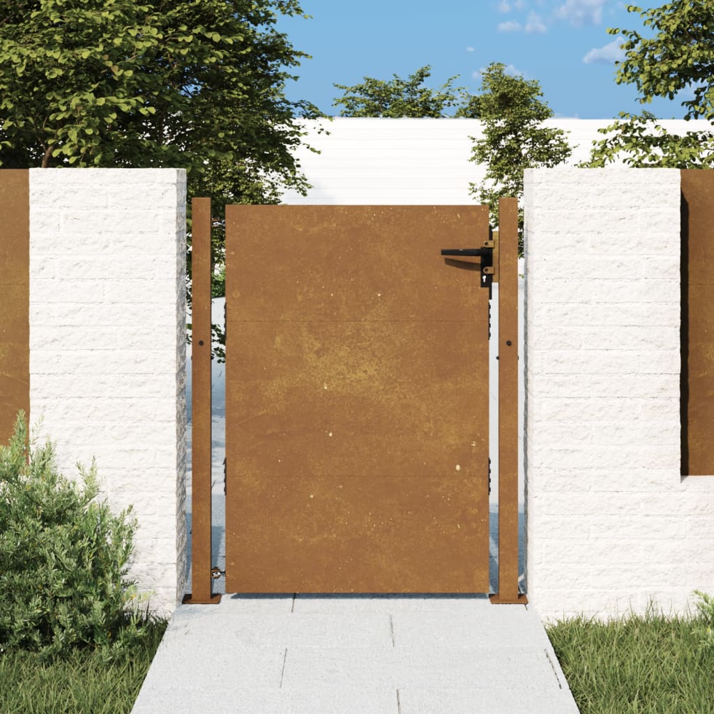 Berkfield Garden Gate 105x130 cm Corten Steel