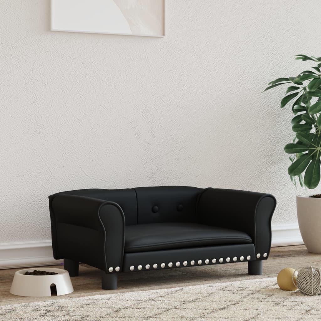 Berkfield Dog Bed Black 70x45x30 cm Faux Leather