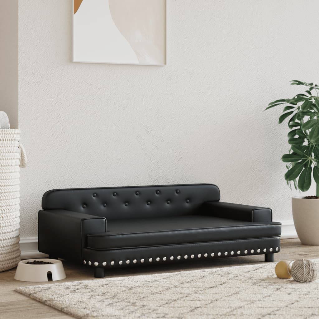 Berkfield Dog Bed Black 90x53x30 cm Faux Leather