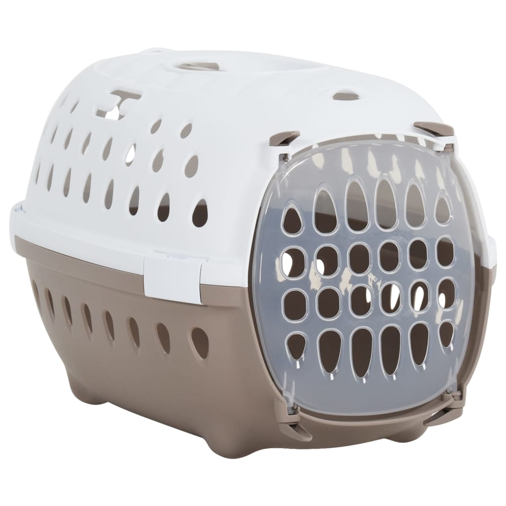 Berkfield Pet Transport Box White and Brown 50x34.5x32 cm PP